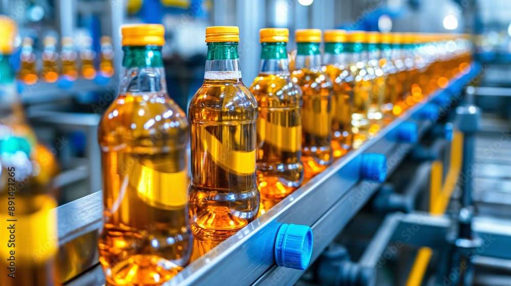 Production line for bottling drinks. Production line for bottling drinks.