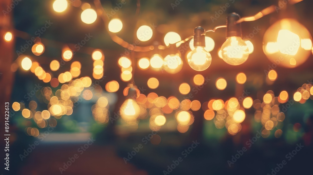dreamy outdoor celebration scene bathed in soft focus fairy lights blurred bokeh creates magical atmosphere warm muted colors evoke nostalgic summer evening dreamy outdoor celebration scene bathed in soft focus fairy lights blurred bokeh creates magical atmosphere warm muted colors evoke nostalgic summer evening