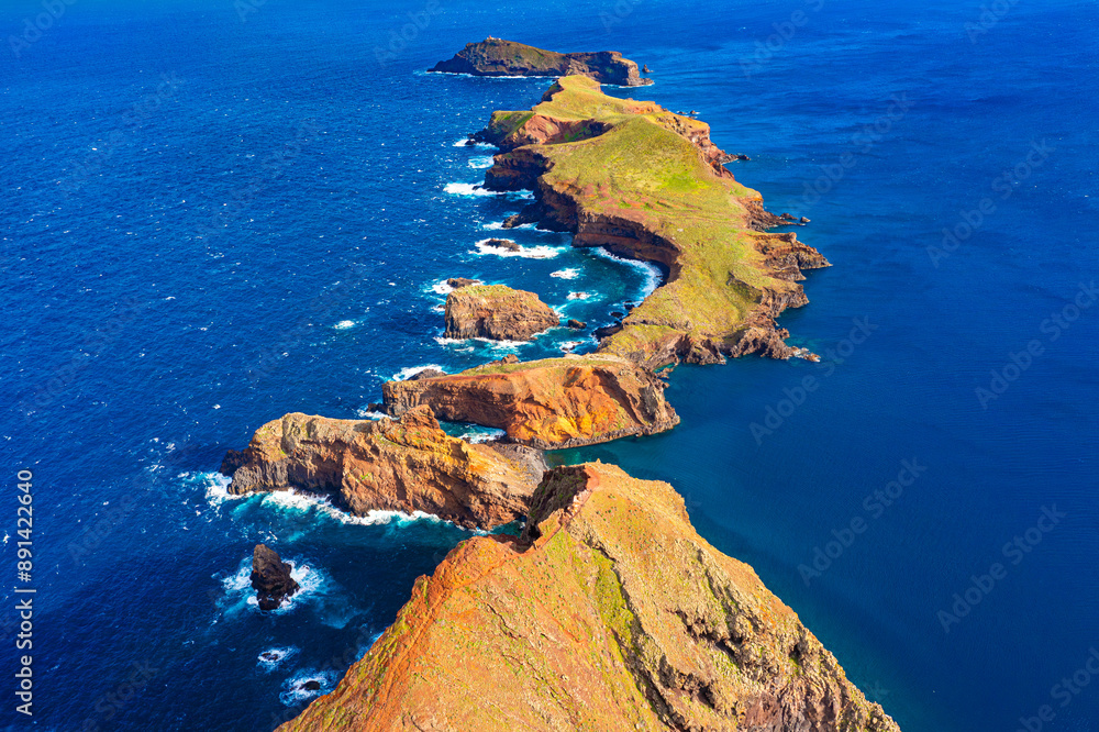 View of one of the best sights of Madeira Island. Cape Ponta de São Lourenço, Madeira Island, Portugal