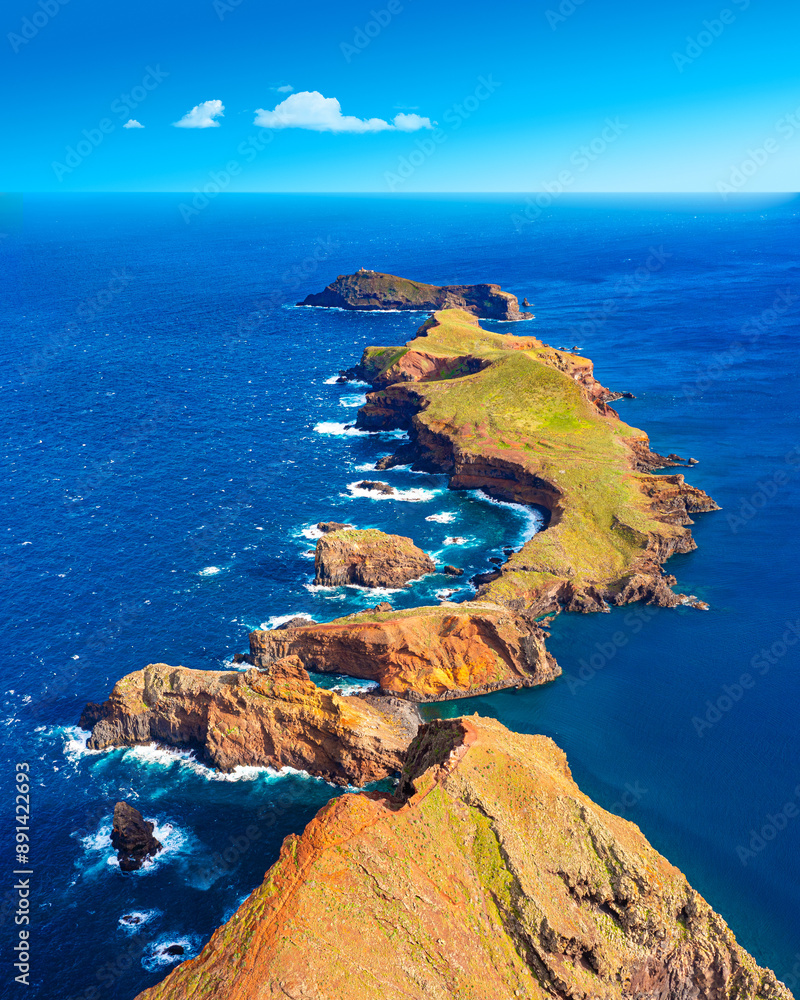View of one of the best sights of Madeira Island. Cape Ponta de São Lourenço, Madeira Island, Portugal