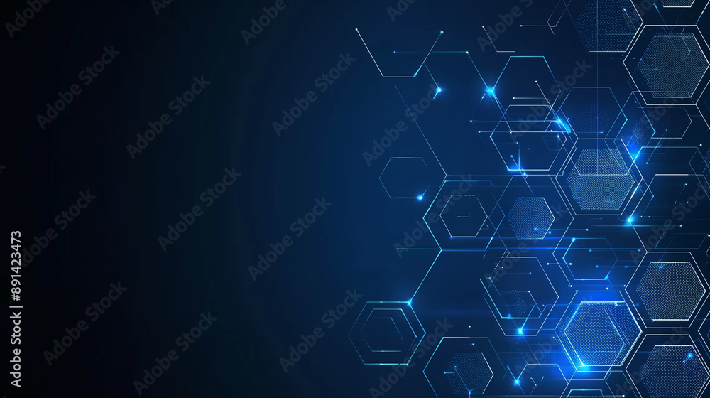 Abstract Technology Background with Hexagons and Blue Lights
Abstract Technology Background with Hexagons and Blue Lights