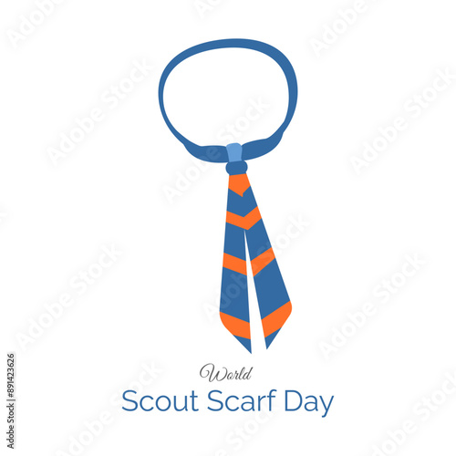 World Scout Scarf Day vector, illustration. August 1st. 