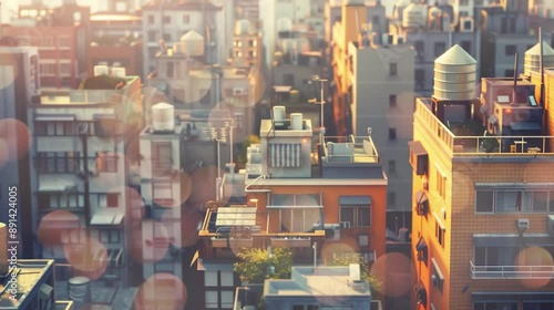 Urban Cityscape view with tall Buildings