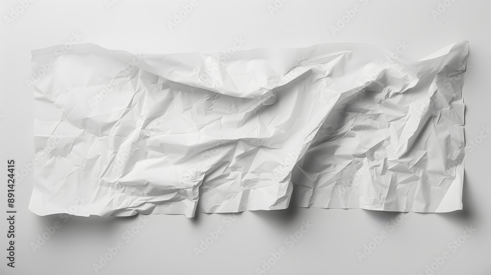 Obraz premium White crumpled texture large piece of blank paper isolated on white background.