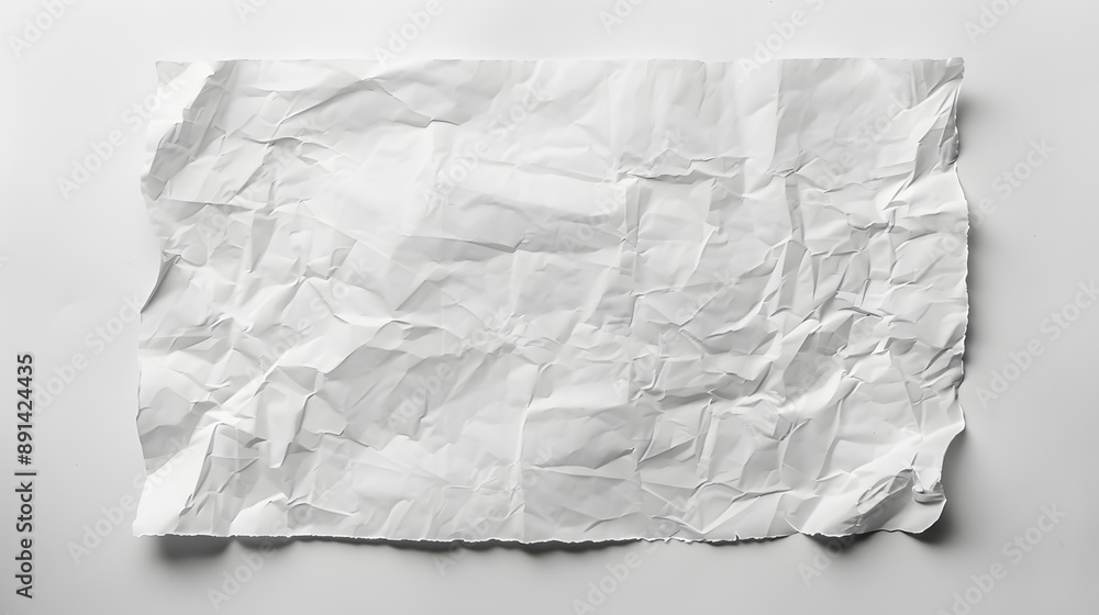 White crumpled texture large piece of blank paper isolated on white background. White crumpled texture large piece of blank paper isolated on white background.