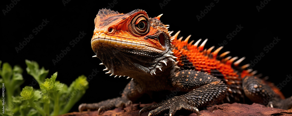 Fototapeta premium Close-Up Portrait of a Bearded Dragon Lizard