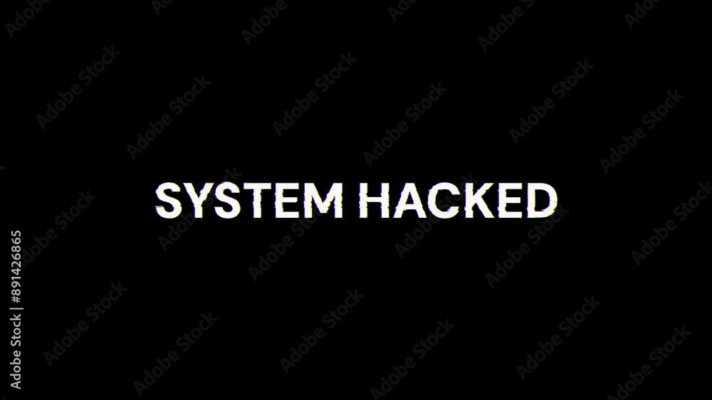 System hacked text with screen effects of technological failures. Spectacular screen glitch with various kinds of interference. Looped
System hacked text with screen effects of technological failures. Spectacular screen glitch with various kinds of interference. Looped