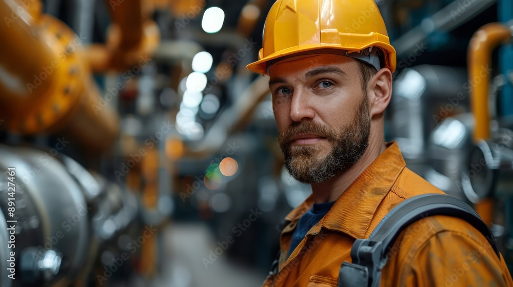 Safety inspector reviewing noise levels in an industrial facility, ensuring compliance with safety regulations Safety inspector reviewing noise levels in an industrial facility, ensuring compliance with safety regulations