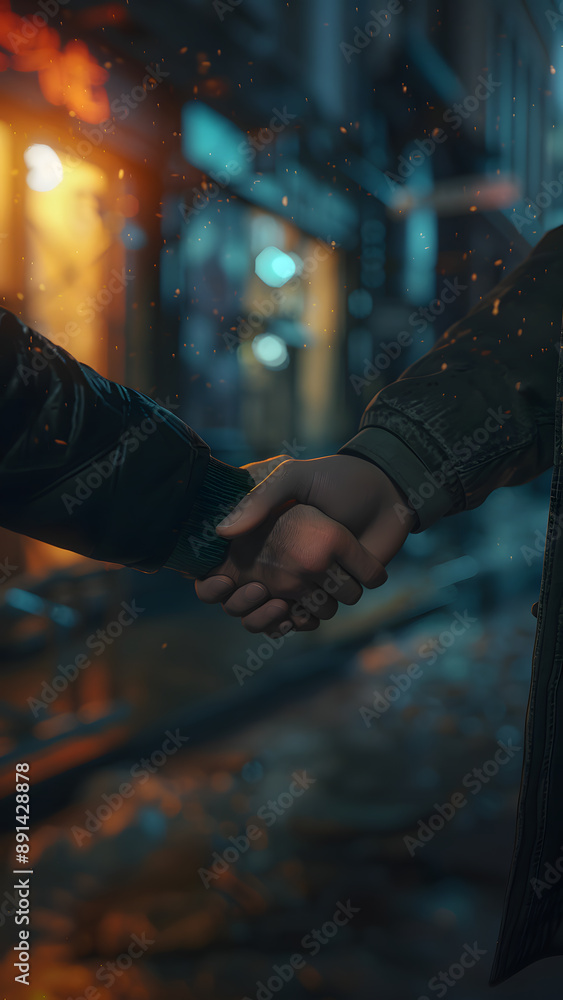 realistic high-resolution photo of handshake, with detailed background realistic high-resolution photo of handshake, with detailed background