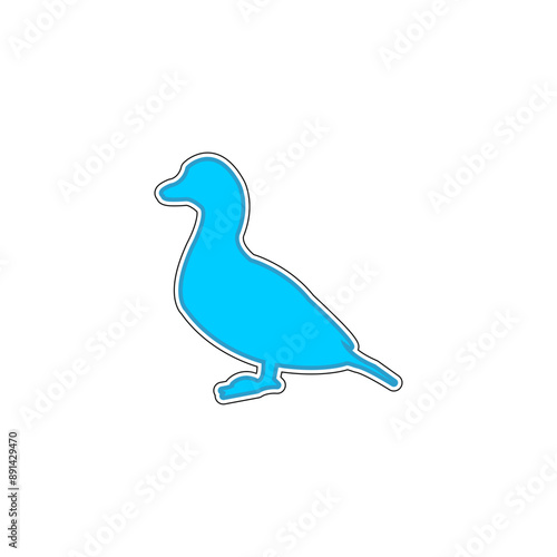 Blue Birds Sticker Illustration