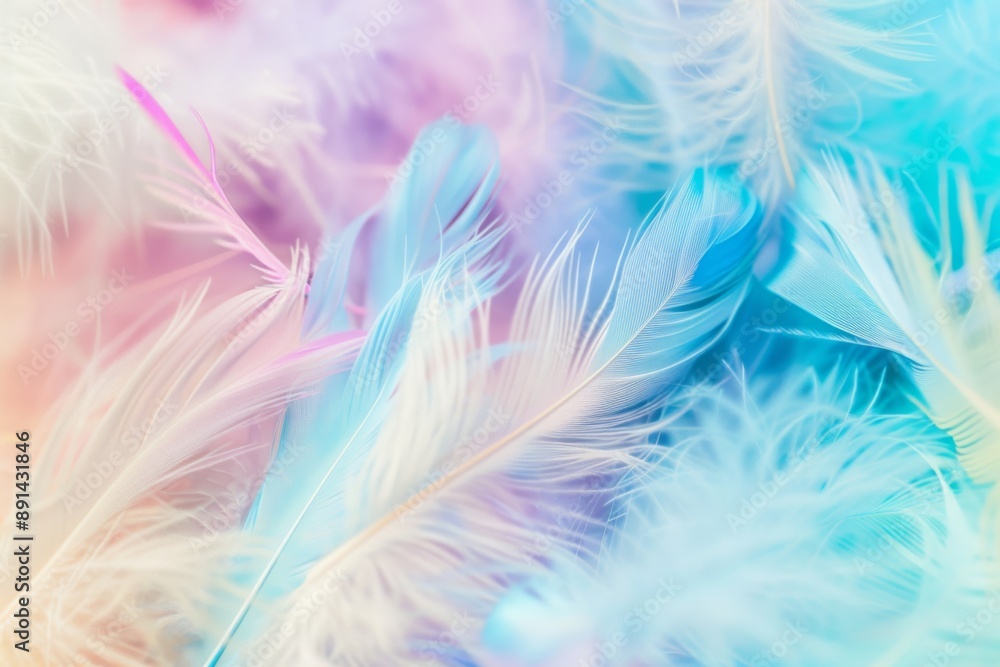 Obraz premium A Symphony of Pastel Hues in a Feather's Embrace
