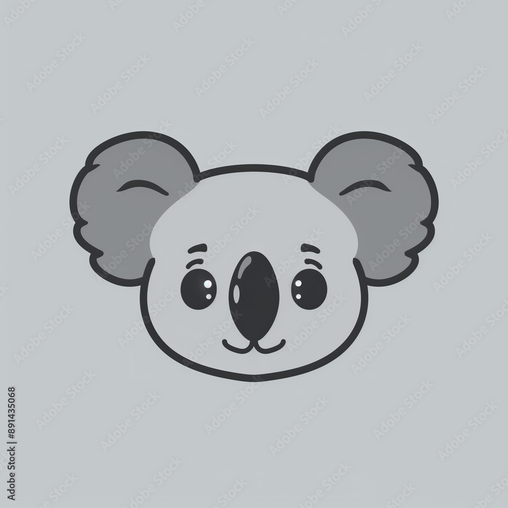 Soft Grey Koala Ear: A Plain Logo for Quiet and Peaceful Brand Identities Soft Grey Koala Ear: A Plain Logo for Quiet and Peaceful Brand Identities