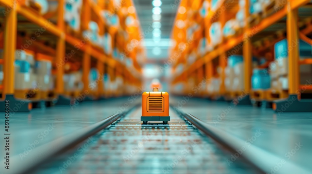 A high-tech warehouse facility bustling with activity, showcasing advanced robotics and automation systems optimizing supply chain operations. A high-tech warehouse facility bustling with activity, showcasing advanced robotics and automation systems optimizing supply chain operations.