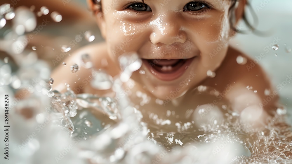 This dynamic shot captures a young child eagerly engaging with water in a swimming pool, creating beautiful splashes and exuding pure joy in a sunlit environment. This dynamic shot captures a young child eagerly engaging with water in a swimming pool, creating beautiful splashes and exuding pure joy in a sunlit environment.