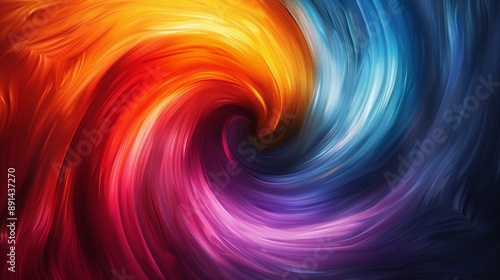 Swirling vortex of colors creating a dynamic and energetic design ideal for vibrant background illustrations on microstock websites Illustration Flat Color, Clip Art Style , Minimalism,