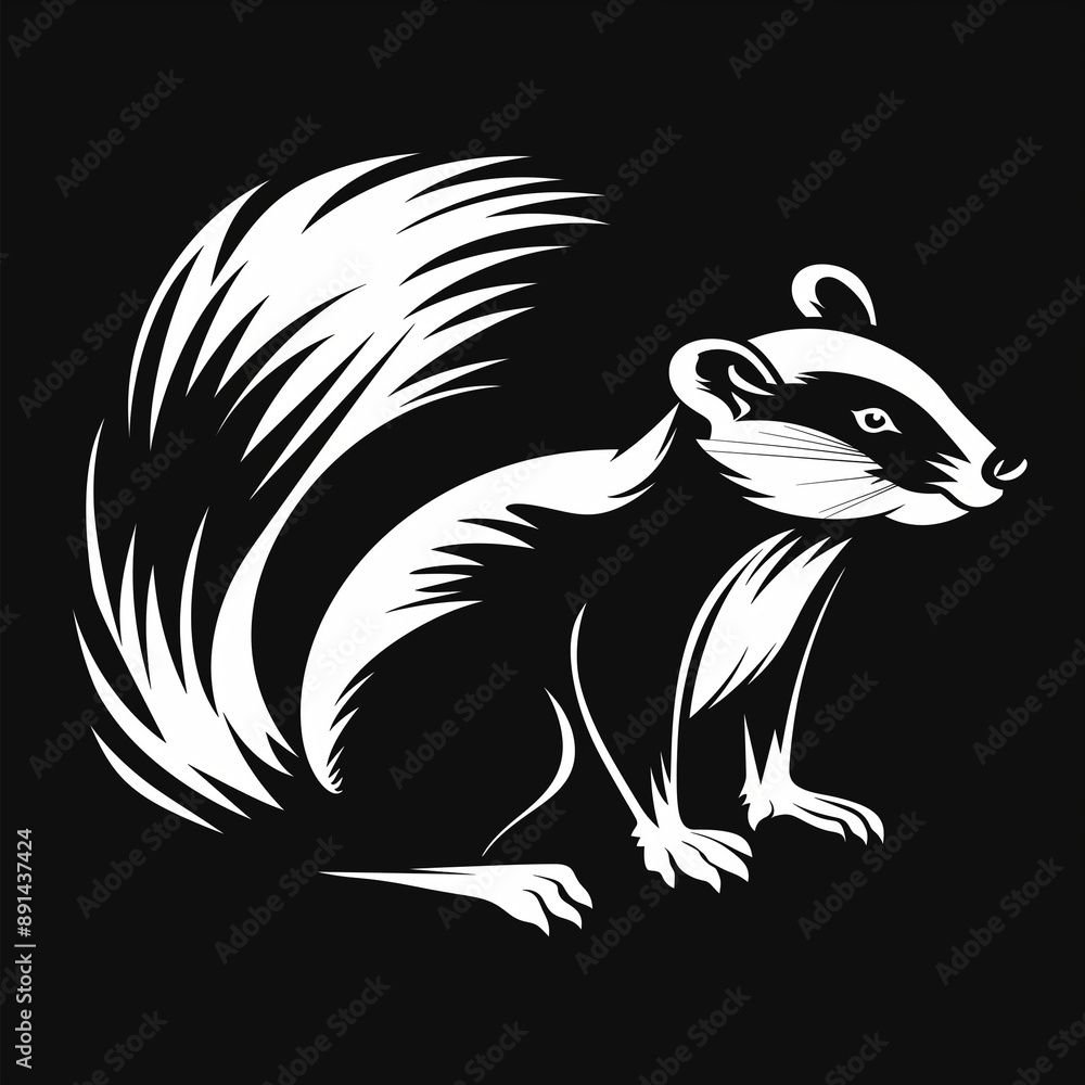Striking Contrast: Stark White Skunk Stripe Emblem Striking Contrast: Stark White Skunk Stripe Emblem