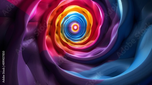 Swirling vortex of colors with a kaleidoscope effect creating a mesmerizing and dynamic pattern ideal for vibrant background illustrations Illustration Flat Color, Clip Art Style , Minimalism,