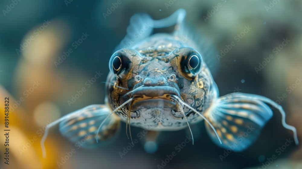 Close-Up Macro Shot of a cory catfish, for Nature Photography, Underwater Exploration. Background Wallpaper. Close-Up Macro Shot of a cory catfish, for Nature Photography, Underwater Exploration. Background Wallpaper.