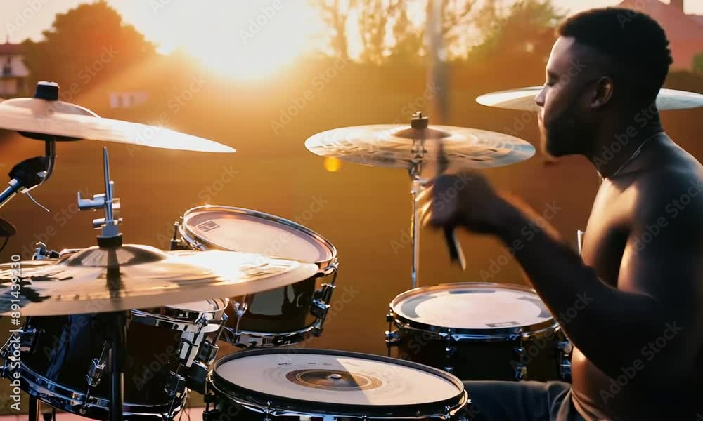 man playing drummer in field man playing drummer in field