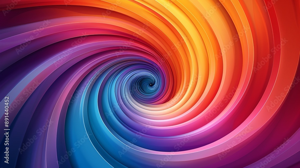 Fototapeta premium Swirling vortex of colors creating a mesmerizing and energetic pattern ideal for dynamic and vibrant background illustrations on microstock websites Illustration Flat Color, Clip Art Style ,