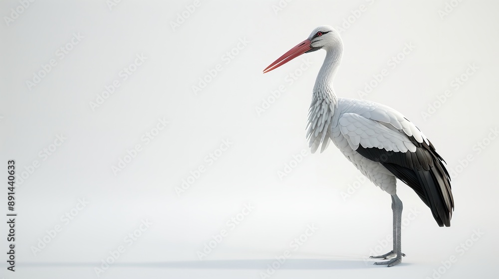 Fototapeta premium stork, white background