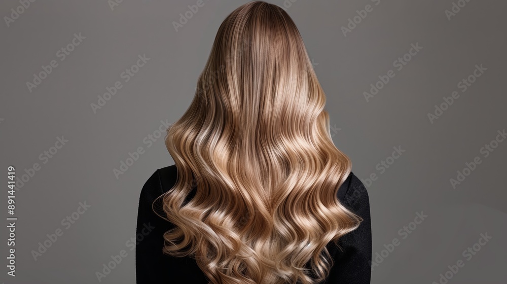 Balayage effect on hair from the back view. Balayage effect on hair from the back view.
