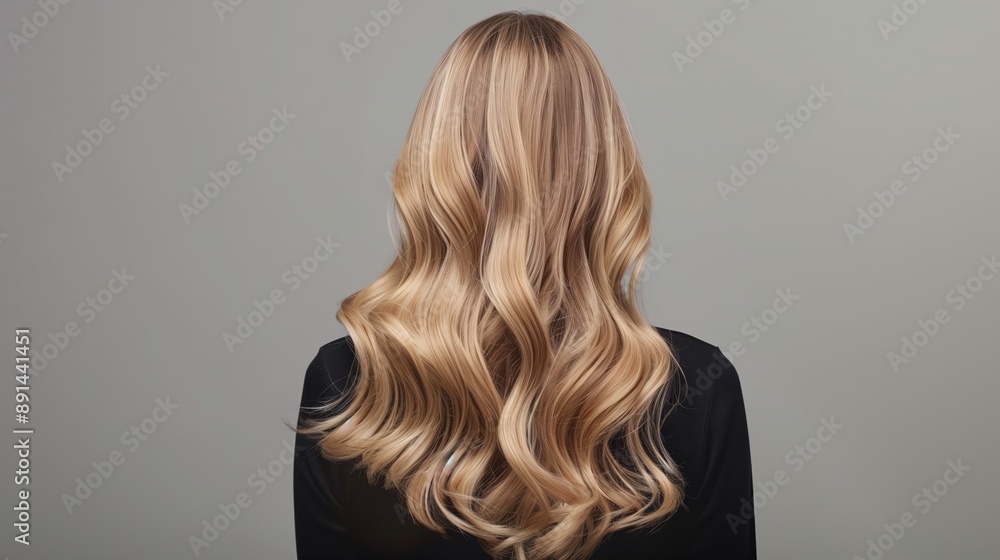 Naklejka premium Balayage effect on hair from the back view.