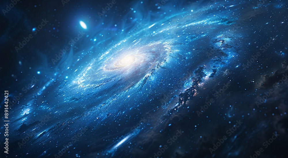 Obraz premium a galaxy in space with stars and a light