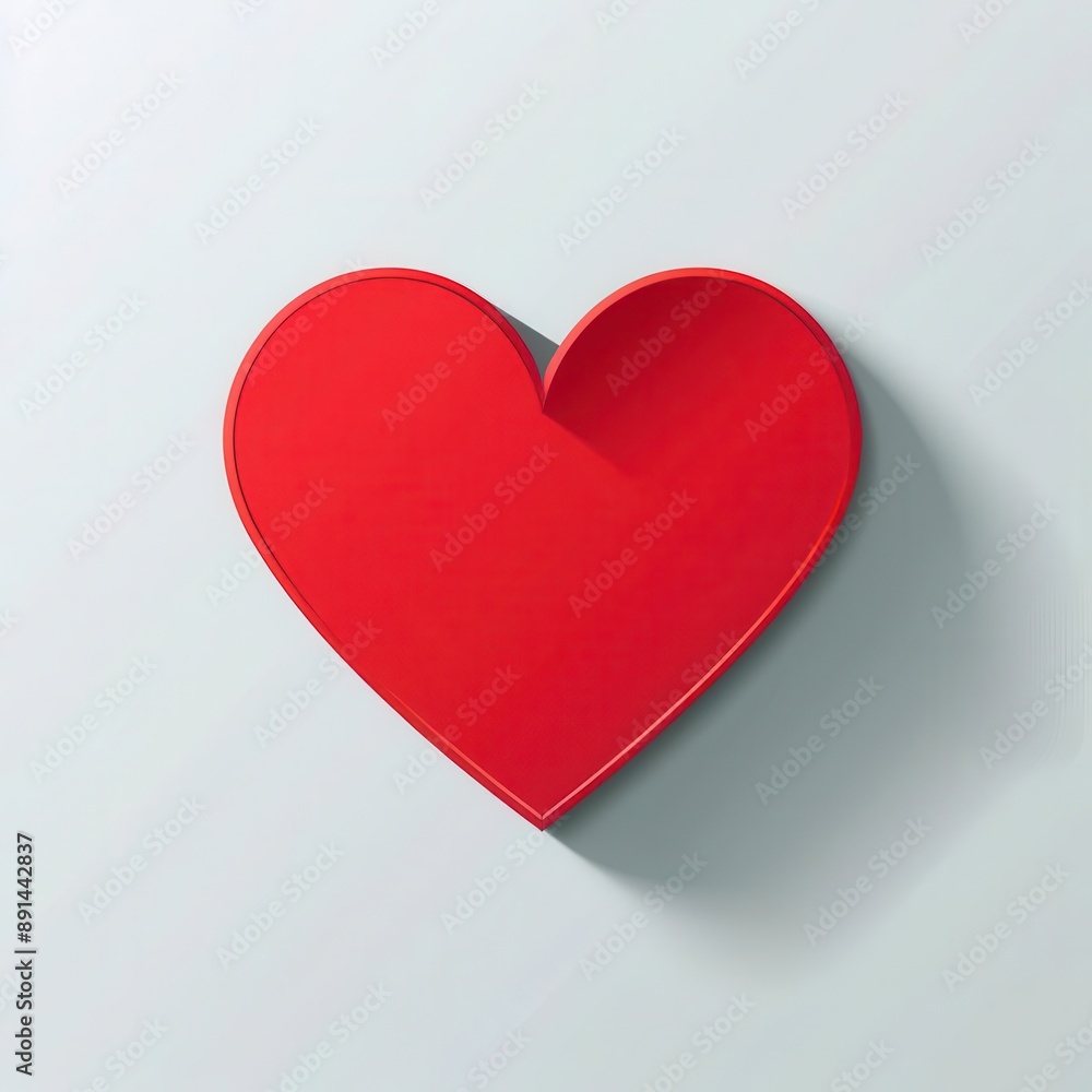 stylized red heart icon gradient shading subtle drop shadow clean white background modern minimalist design stylized red heart icon gradient shading subtle drop shadow clean white background modern minimalist design