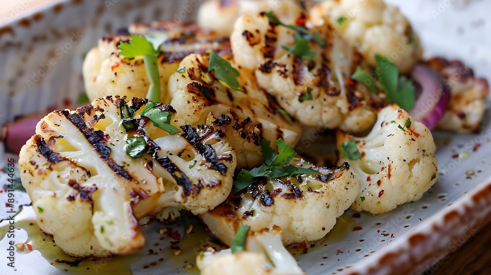 With grilled cauliflower as a side dish With grilled cauliflower as a side dish