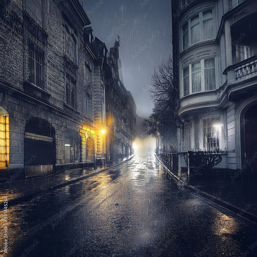 Fototapeta premium 무서운 분위기의 길거리