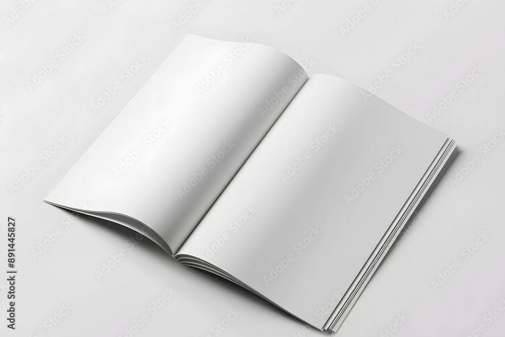 Soft Cover opened magazine mockup isolated on white Background Soft Cover opened magazine mockup isolated on white Background
