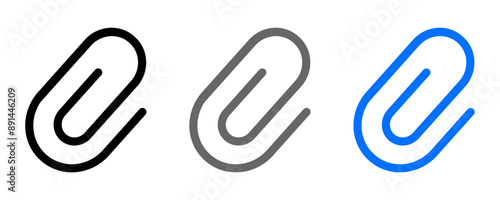 Link icon. Attached link symbol. File sign. Web page URL pictogram. Wed Document icon. Office paper clip illustration.