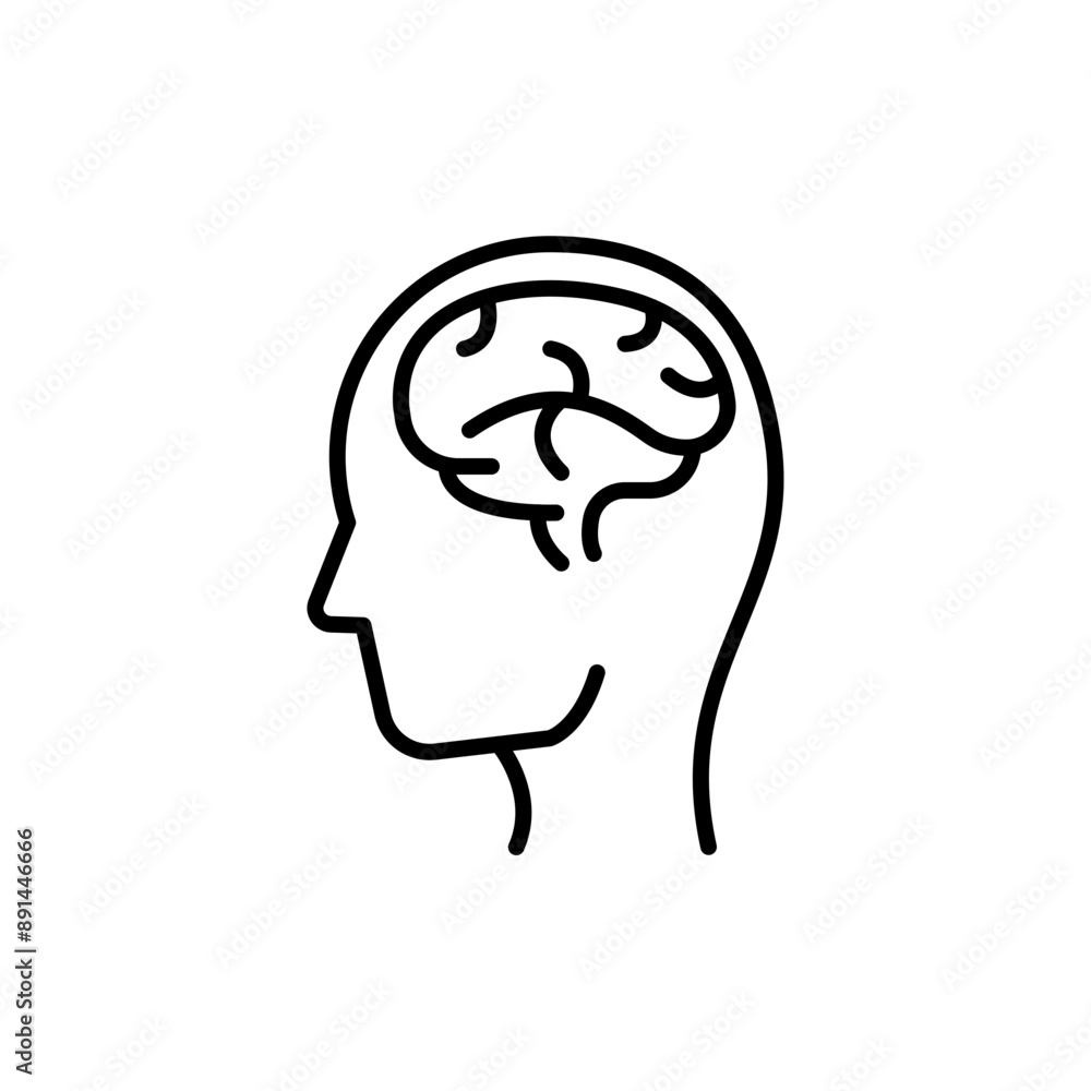 Human brain outline icons, minimalist vector illustration ,simple transparent graphic element .Isolated on white background Human brain outline icons, minimalist vector illustration ,simple transparent graphic element .Isolated on white background