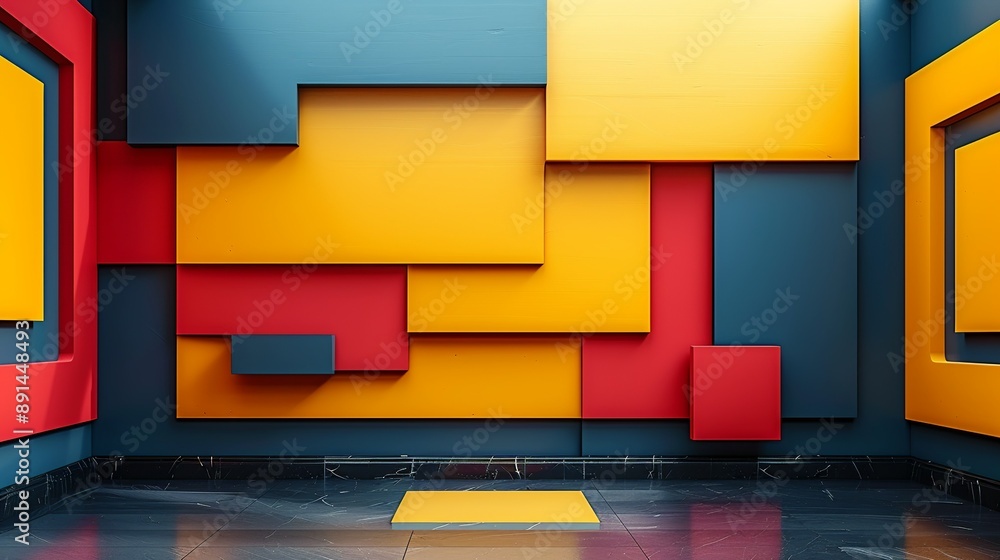 Fototapeta premium Simple and modern abstract background with clean lines and vibrant colors ideal for business and corporate presentations Illustration Flat Color, Clip Art Style , Minimalism,