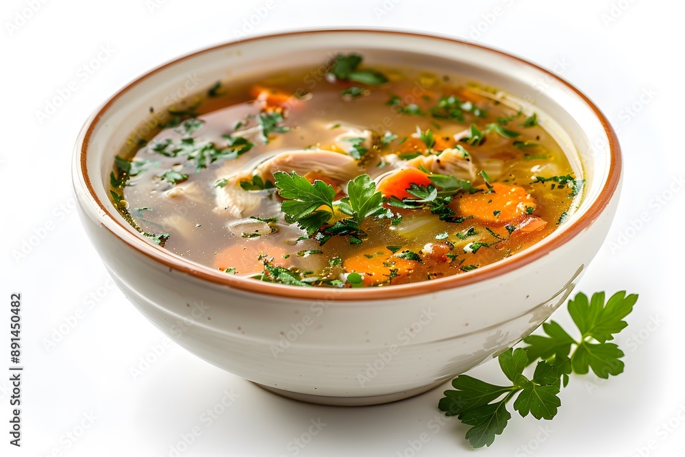 Delicious Chicken Soup with Fresh Vegetables and Herbs Delicious Chicken Soup with Fresh Vegetables and Herbs