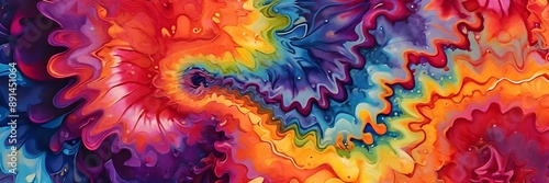 Rainbow Tie Dyed Fabric Banner