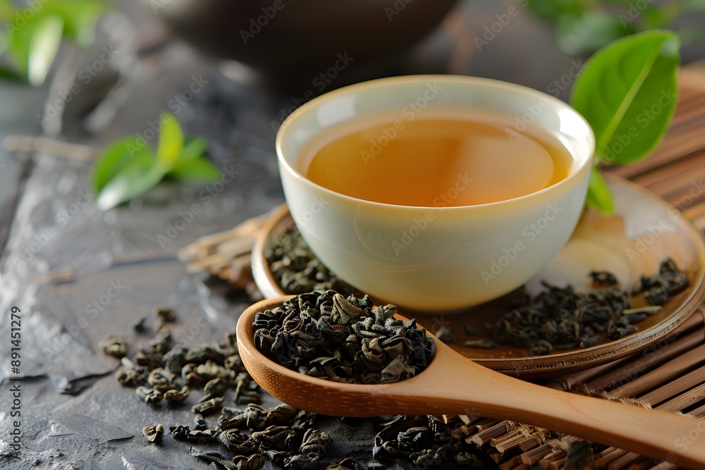 A Serene Moment with Green Tea: A Cup of Wellness and Relaxation A Serene Moment with Green Tea: A Cup of Wellness and Relaxation