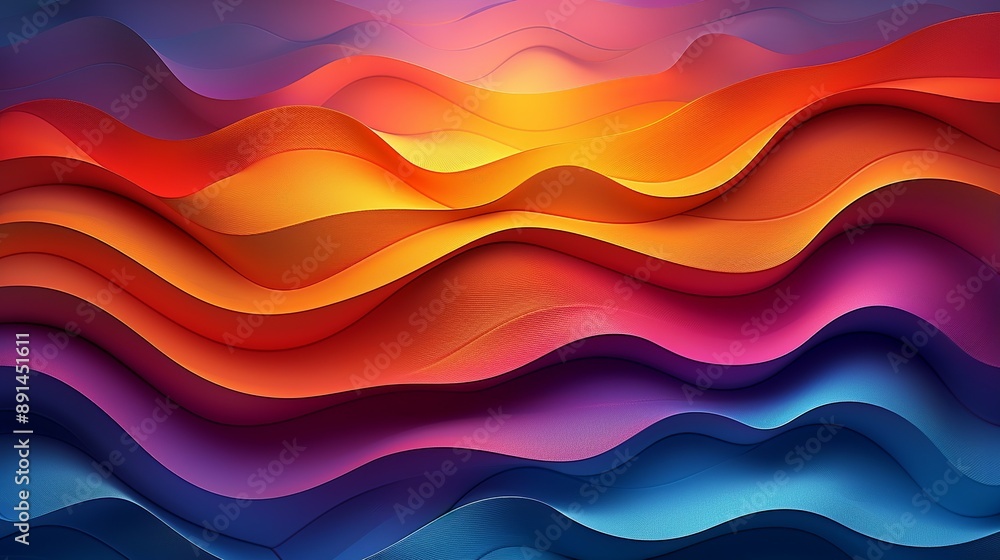 Simple abstract background with gradient waves in vibrant hues perfect for business presentations focused on growth and innovation Illustration Flat Color, Clip Art Style , Minimalism, Simple abstract background with gradient waves in vibrant hues perfect for business presentations focused on growth and innovation Illustration Flat Color, Clip Art Style , Minimalism,