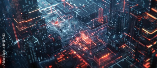 Wallpaper Mural Cyberpunk Cityscape: A Digital Metropolis Torontodigital.ca