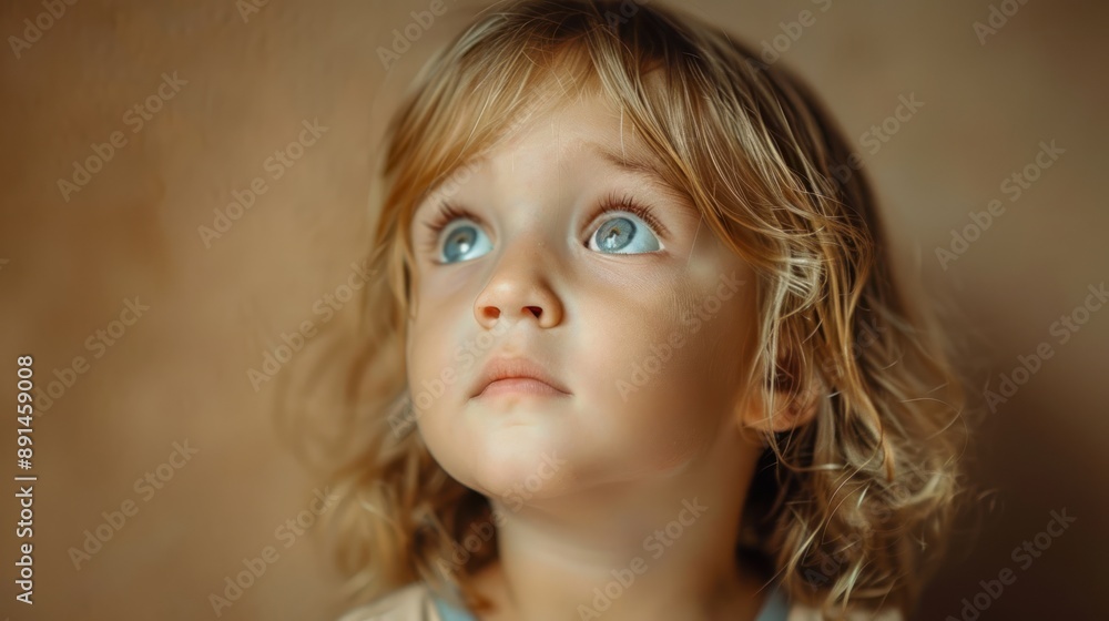 A little girl looking up A little girl looking up