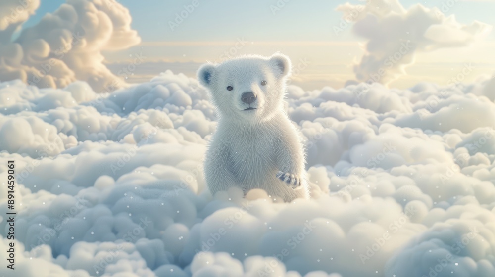 Polar Bear Cub in the Clouds Polar Bear Cub in the Clouds