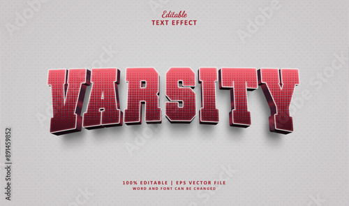 Varsity Editable Text Effect Style 3d Sport Vintage