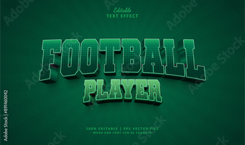 Football Player Editable Text Effect Style 3d Bold
