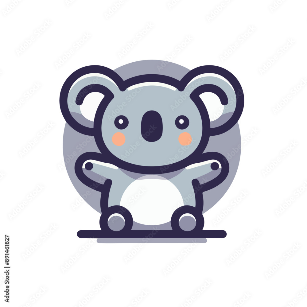 flat vector logo of a koala, logo of a cute koala flat vector logo of a koala, logo of a cute koala
