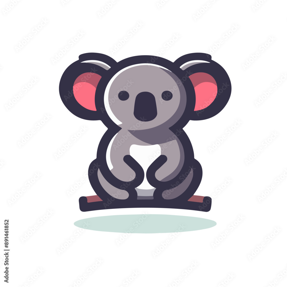 flat vector logo of a koala, logo of a cute koala flat vector logo of a koala, logo of a cute koala