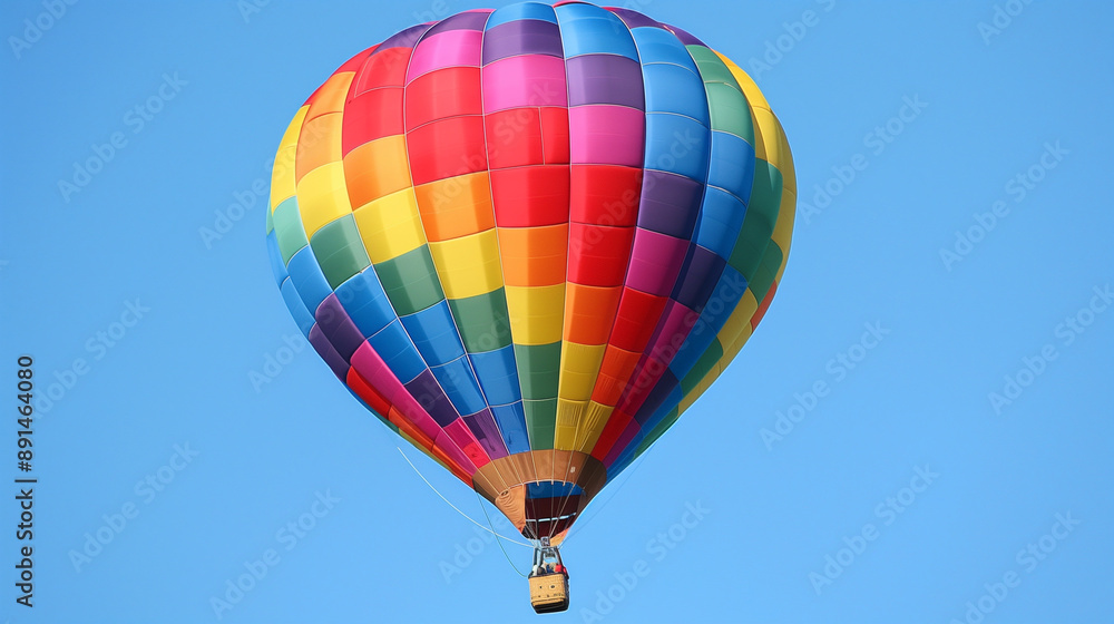 Obraz premium Colorful Hot Air Balloon in Clear Sky