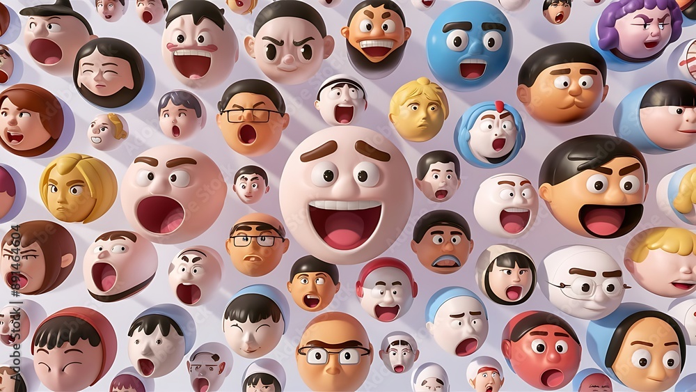 3d render, people avatar collection. Set of round stickers with cartoon character faces Portrait circles isolated on white background illustration vector concept 3d render, people avatar collection. Set of round stickers with cartoon character faces Portrait circles isolated on white background illustration vector concept