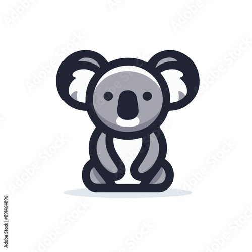 flat vector logo of a koala, logo of a cute koala. photo