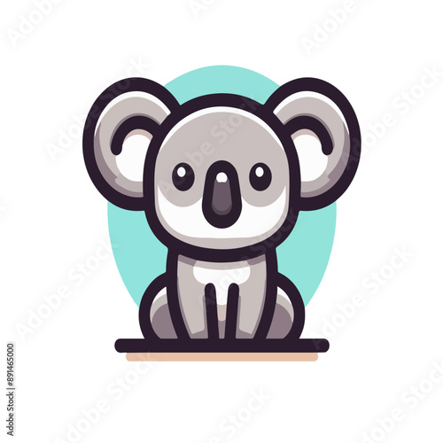 flat vector logo of a koala, logo of a cute koala. photo